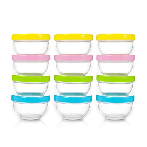 베베앤맘 이유식용기 4p, 블루, 그린, 옐로우, 핑크, 3세트, 150ml
