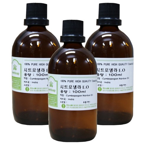 허브솝 시트로넬라 에센셜 오일 100ml, 3개