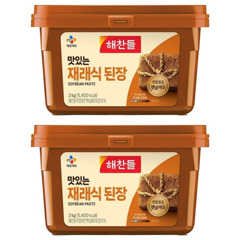 해찬들 맛있는 재래식 된장, 3kg, 2개