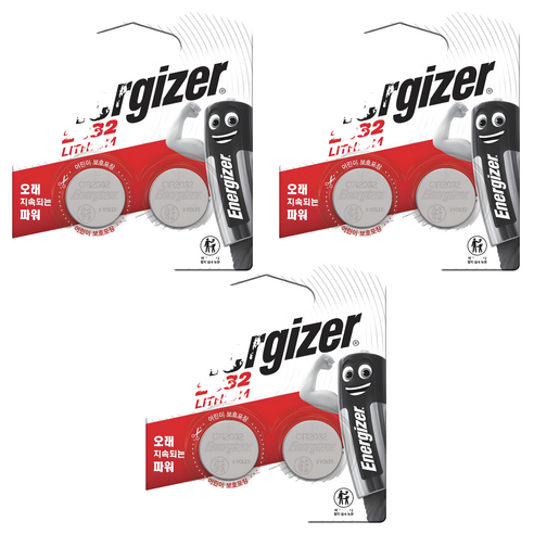 에너자이저 리튬 코인건전지 CR2032, 2개입, 3개