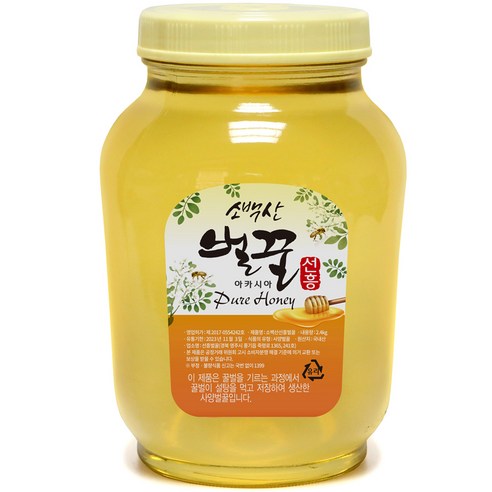 소백산벌꿀 선흥 사양 아카시아꿀, 1개, 2.4kg 
꿀/프로폴리스