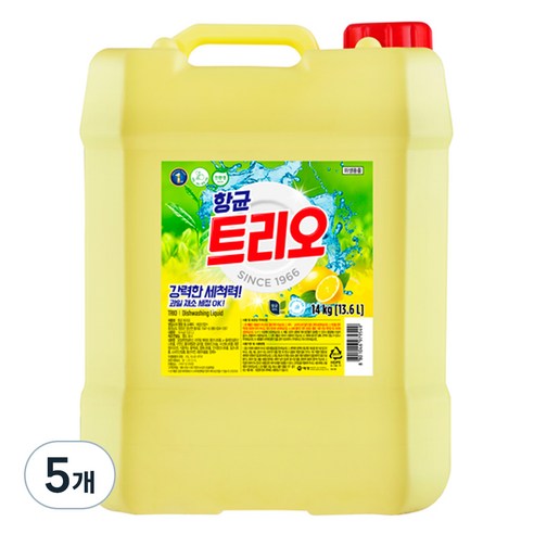 트리오 주방세제, 14kg, 5개