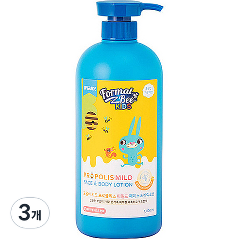 포멀비 키즈 프로폴리스 마일드 페이스 앤 바디로션, 1000ml, 3개