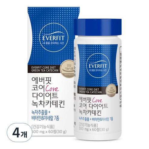에버핏 코어 다이어트 녹차카테킨, 60정, 4개