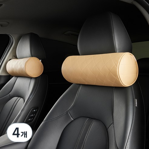 메이튼 차량용 프리미엄 목쿠션, 새들브라운, 4개
