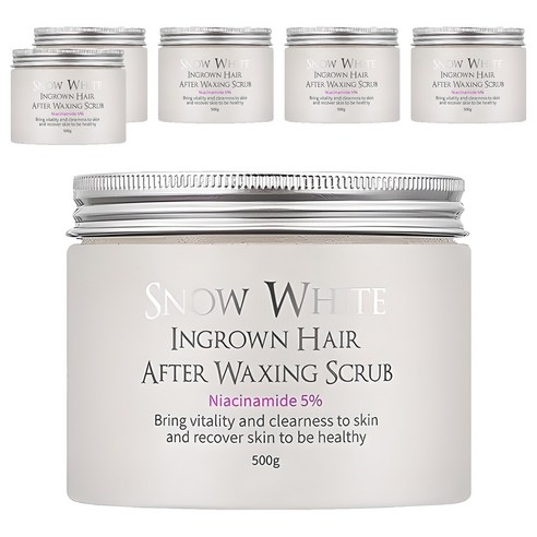 뷰티레시피 스노우화이트 인그로운헤어 에프터 왁싱 스크럽, 500g, 6개