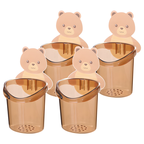 곰 칫솔 치약통, 브라운, 4개