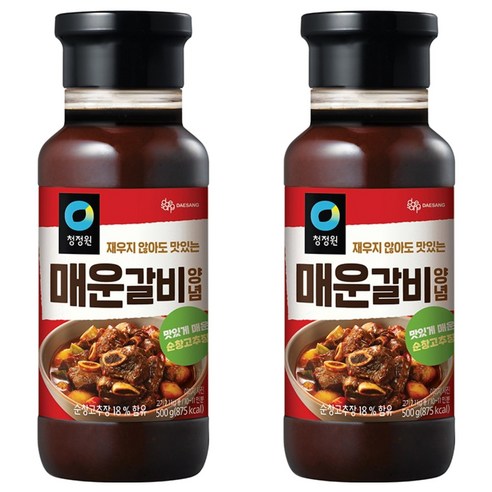청정원 매운갈비 양념, 500g, 2개