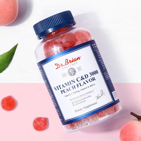 면역 체계 지원과 뼈 건강을 위한 고용량 비타민 C&D 복숭아맛 젤리 보충제