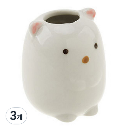 포코이 세라믹 칫솔꽂이, 흰 곰, 3개