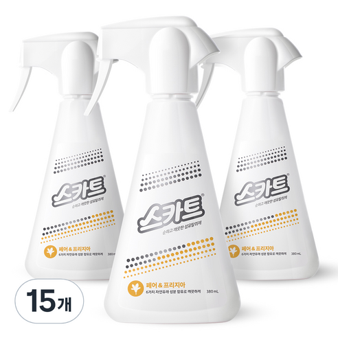스카트 순하고 깨끗한 섬유탈취제 페어 앤 프리지아 본품, 380ml, 15개