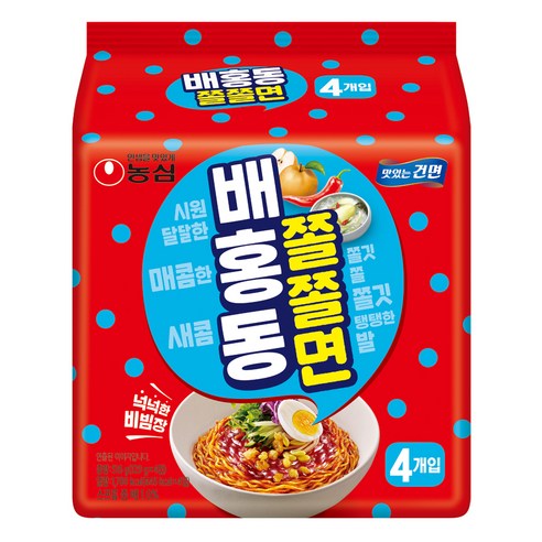 배홍동 쫄쫄면 129g, 4개