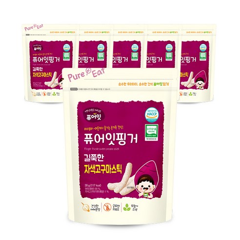 퓨어잇 핑거 길쭉한 야채스틱 30g, 자색고구마, 6개입