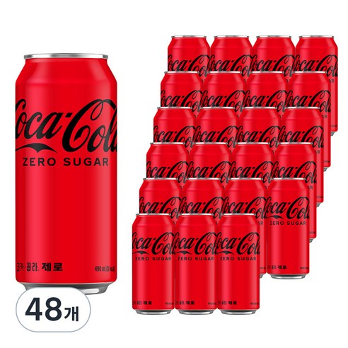 코카콜라 제로 캔, 490ml, 48개