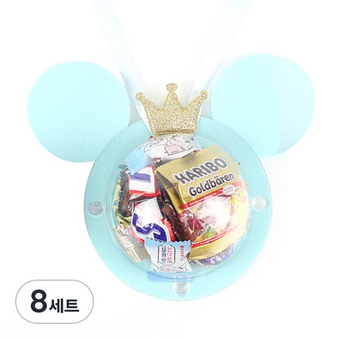 라비나 스낵 목걸이 과자 세트 블루, 과자 5종, 8세트