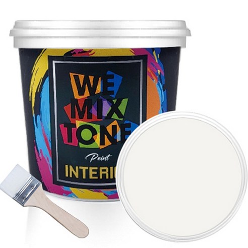 WEMIXTONE 내부용 INTERIOR 수성 페인트 1L + 붓, WMT0011P01(페인트), 랜덤발송(붓)