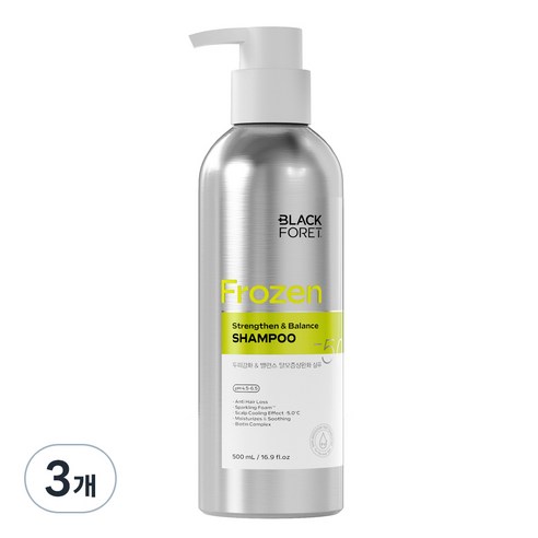 블랙포레 프로즌 두피 강화 앤 밸런스 탈모증상완화 샴푸, 500ml, 3개