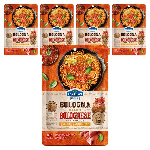 폰타나 볼로냐 베이컨 볼로네제 파스타소스, 130g, 5개