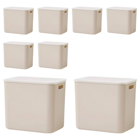 룸앤홈 애니 팬트리 수납박스, 베이지, L(365 x 260 x 320 mm), 8개