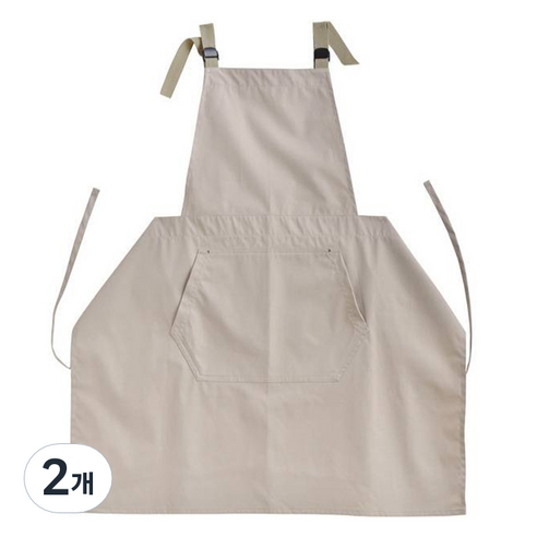 올웨일리 생활방수 키친 카페 작업 다용도 앞치마 TSP2387, 카키, 2개