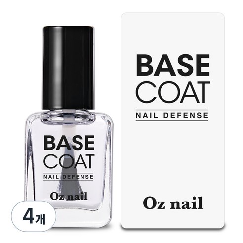오즈네일 디펜스 네일 베이스 코트, 8ml, 투명, 4개