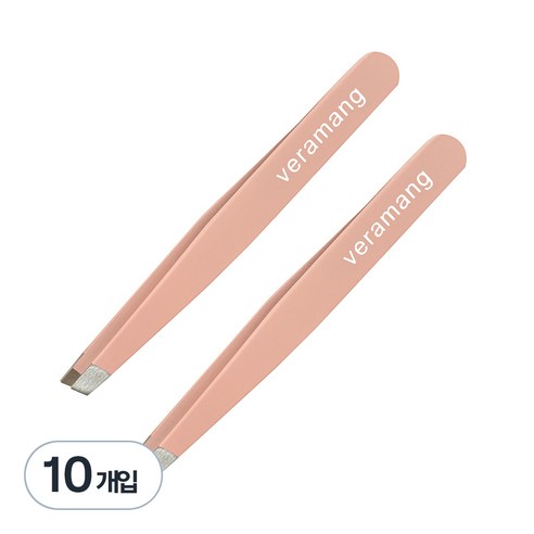 베라망 눈썹 족집게 핀셋, 10개입, 핑크