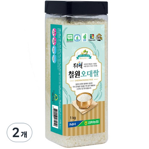 김화농협 GAP인증 두루웰 철원 오대쌀 백미, 1kg, 2개