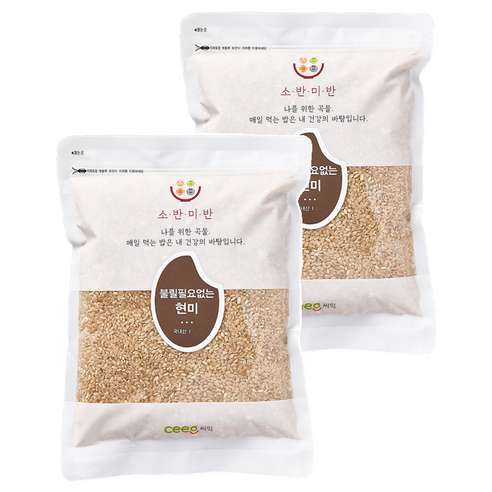 씨익 소반미반 칼집현미, 1kg, 2개