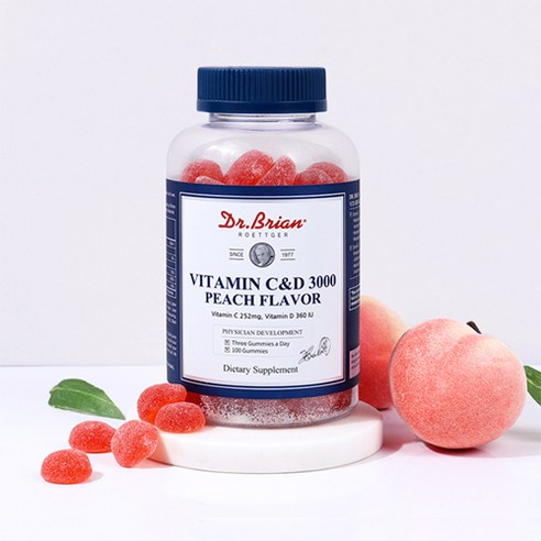 면역 체계 지원과 뼈 건강을 위한 고용량 비타민 C&D 복숭아맛 젤리 보충제