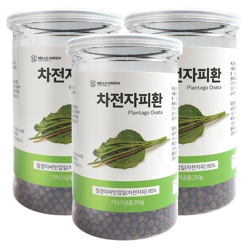 헬로우그린 차전자피 환 통, 3개, 250g