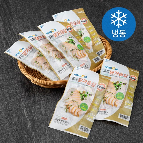 굽네 로드닭 훈제 닭가슴살 슬라이스 제로 (냉동), 100g, 6팩