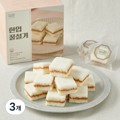 떡편 갓 만든 한입 꿀설기 15개입, 600g, 3개