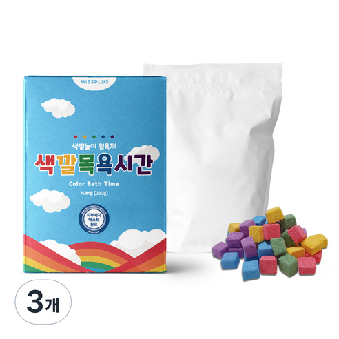 미스플러스 색깔목욕시간 유아 입욕제, 220g, 3개