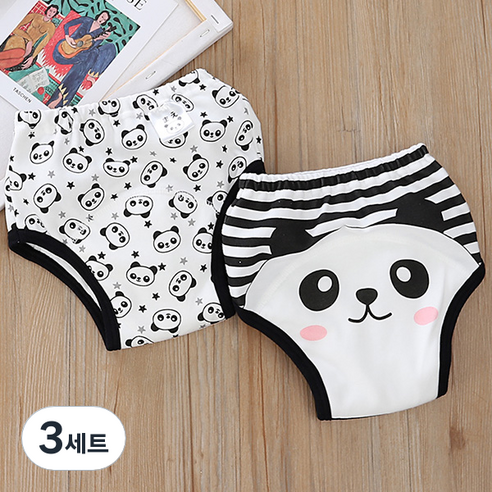 엠케이 안심방수 배변훈련팬티 2종 세트, 팬더, 3세트
