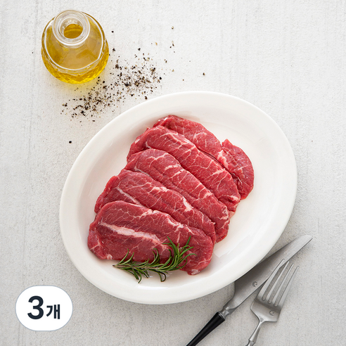 미트엔조이 호주산 곡물비육 부채살 구이용 (냉장), 400g, 3개
