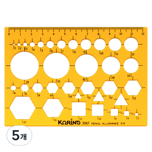 코링 종합 소형 형판 자 K-306, 5개