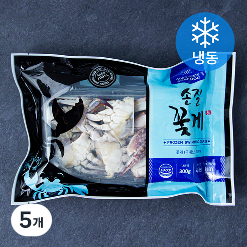 피시원 손질꽃게 (냉동), 300g, 5개
