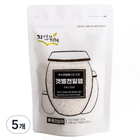 자연의지혜 갯뻘천일염, 500g, 5개