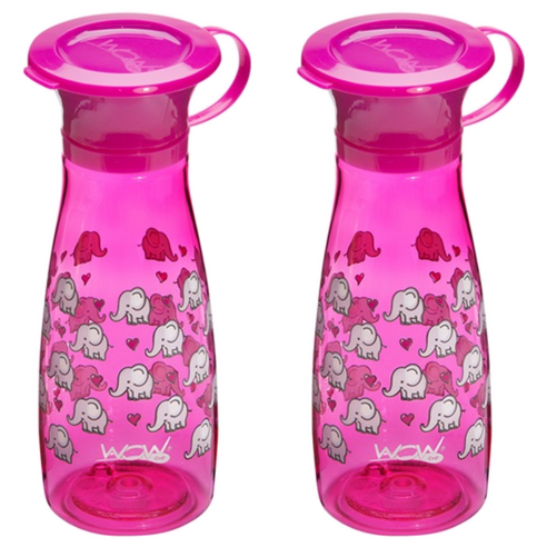 와우컵 트라이탄 팝 유아동컵 350ml, 핑크엘리펀트, 2개