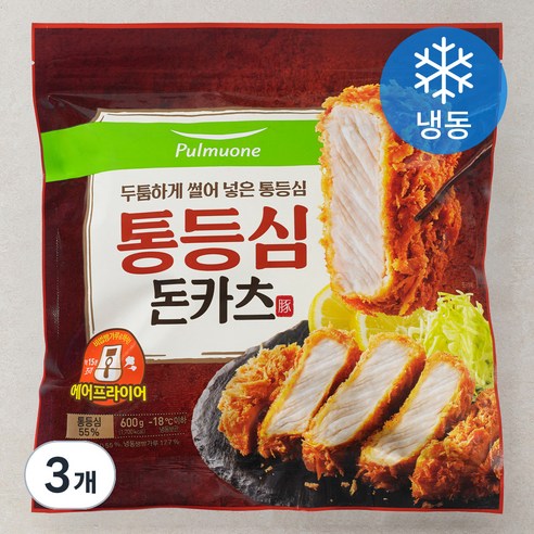 풀무원 통등심 돈카츠 (냉동), 3개, 600g