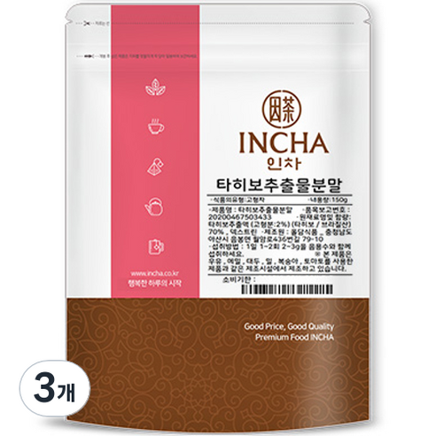 인차 타히보 추출물 분말 가루, 150g, 3개