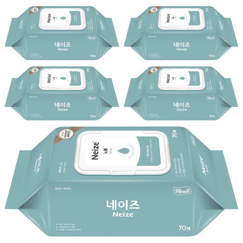 네이즈 노블 물티슈 캡형, 5세트, 70매, 73g