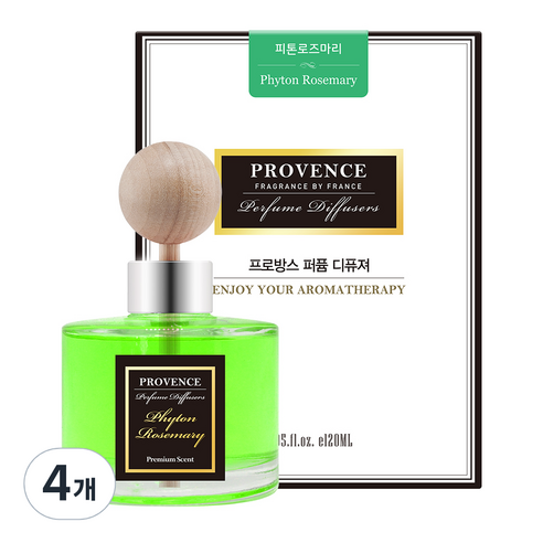 더허브샵 프로방스 퍼퓸 차량용 디퓨저, 피톤 로즈마리향, 120ml, 4개