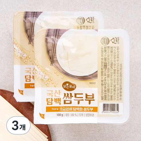 맑은물에 국산 담백 쌈두부 2입, 200g, 3개