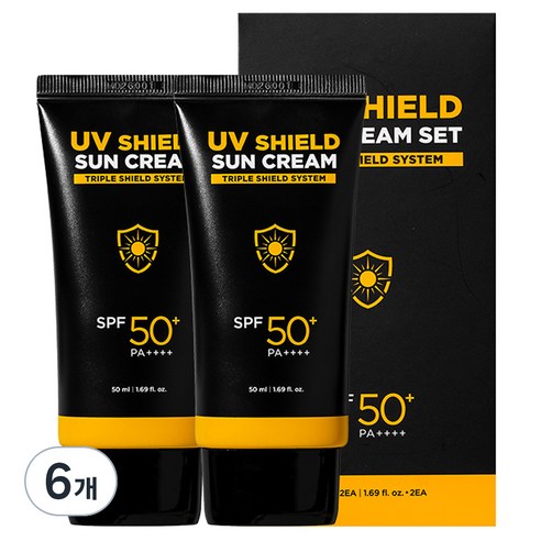 미프 UV쉴드 남자 선크림 SPF50+ PA++++, 50ml, 6개