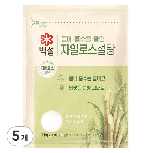 백설 자일로스 설탕, 1kg, 5개
