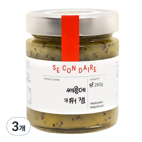 쎄콩데 무가당 자일리톨 키위 잼, 260g, 3개