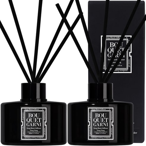 부케가르니 딥 블랙 디퓨저 200ml x 2p, 일랑일랑