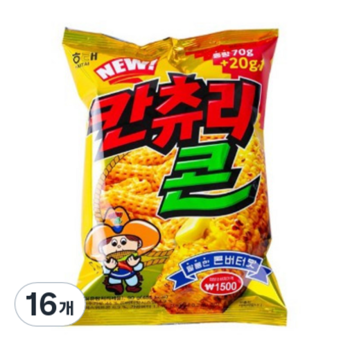 NEW 칸츄리 콘 과자, 90g, 16개