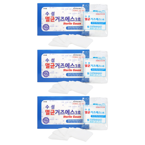 수성 멸균 거즈 에스 5 x 5 cm 3호 5p x 20포, 3개
